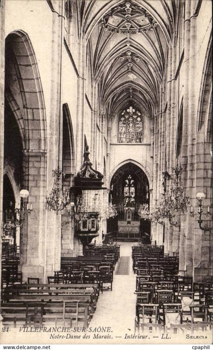 CPA Villefranche sur SAone Notre DAme des marais Interieur
