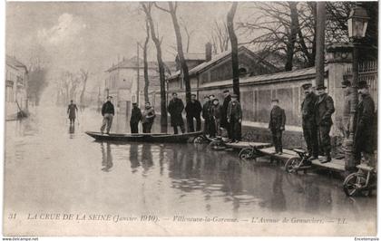CPA Carte Postale France Villeneuve-la-Garenne Crue de la Seine 1910 Avenue de Genneviers  VM99302