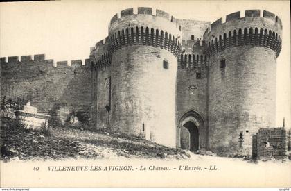 CPA Villeneuve les Avignon Le Chateau L'Entree