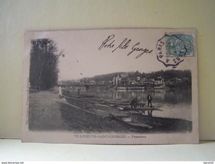 VILLENEUVE SAINT GEORGES (VAL DE MARNE) LES PONTS SUSPENDUS. PANORAMA.