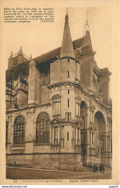 CPA Villeneuve sur Yonne Eglise Notre Dame