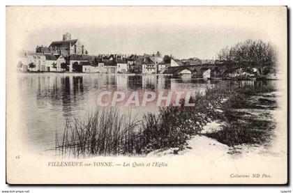 CPA Villeneuve sur Yonne Les quais de l'eglise
