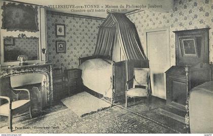 CPA Villeneuve sur Yonne Maison du Philosophe Joubert Chambre qu'il Habita de 1793 a 1823
