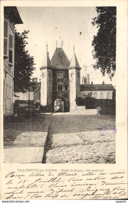 CPA Villeneuve sur Yonne Porte de Joigny cote exterieur