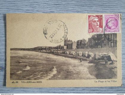 Cpa Villers sur mer (14) la plage et les villas