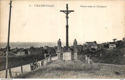 CPA Villerville Panorama et calvaire