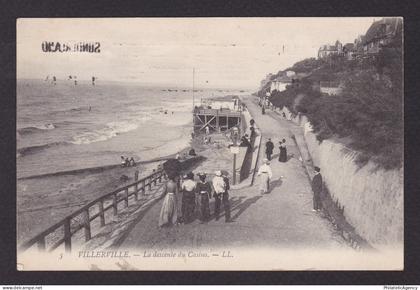 FRANCE 1910, Vintage postcard, Villerville, La descente du Casino
