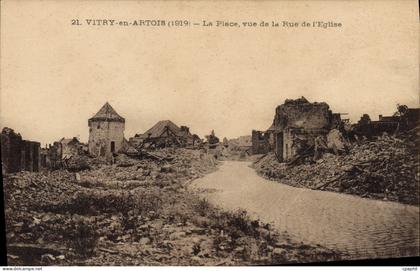 CPA Vitry En Artois La Plage Vue De La Rue De I'Eglise