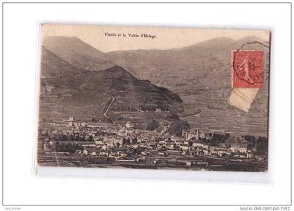 38 VIZILLE Vue Générale, Vallée d'Uriage, cachet ambulant Vizille à Bourg Oisans, ed ?, 1906