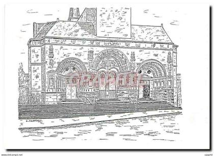 CPM Eglise de Vouziers Dessin offert