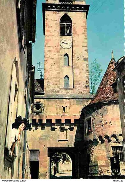 Carte Postale - 67 - Wasselonne - Vieille porte à Wasselonne - Horloge - Alsacienne - Folklore - Flamme Postale - CPM -