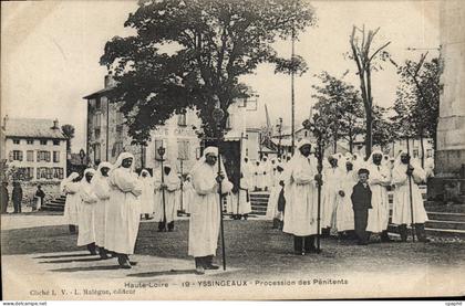 CPA Haute Loire Yssingeaux Procession Des Penitents TOP