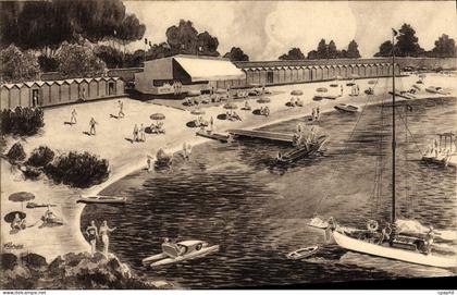 CPA Chez Keller Plage De La Garoupe Cap D'Antibes Bateaux