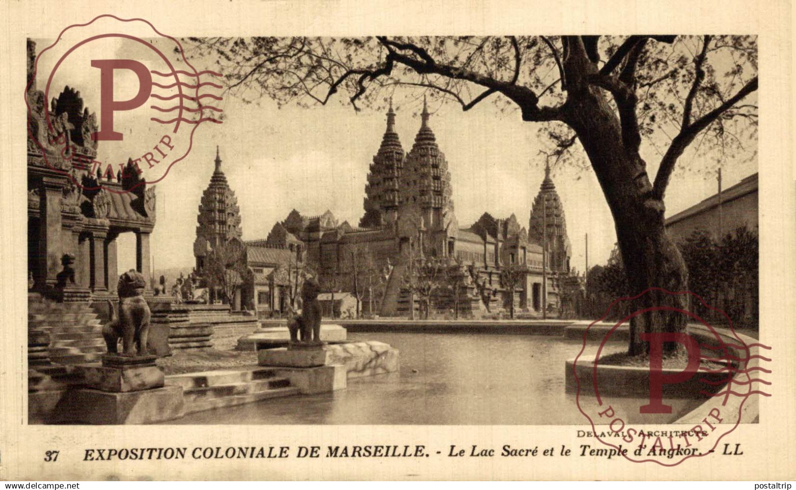 FRANCIA. FRANCE. 13 MARSEILLE, EXPOSITION COLONIALE, LE LAC SACRE ET LE TEMPLE D'ANGKOR
