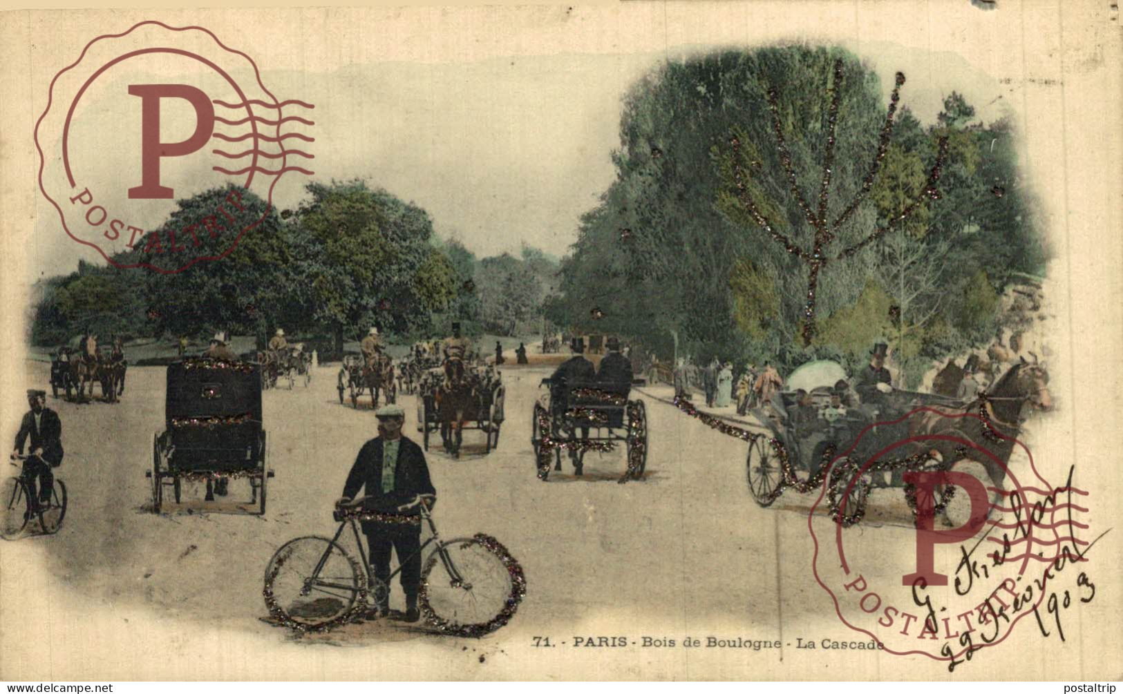 FRANCIA. FRANCE. PARIS. BOIS DE BOULOGNE. LA CASCADE. GLITTERS. BRILLANTINA