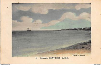 La Réunion - SAINT DENIS - La Rade - Ed. Angelin 31 Aquarellée.
