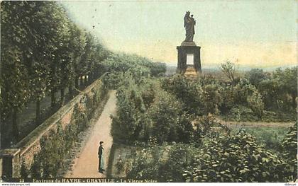 Carte Postale Ancienne - 76 - Le Havre - Graville - La Vierge Noire - Animée - Colorisée - Oblitération ronde de 1905 -