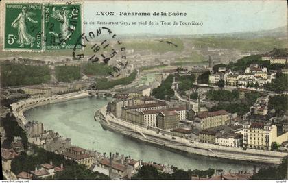 CPA Lyon Panorama de la Saone