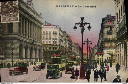 CPA Marseille La Canebiere Tramway Phoscao
