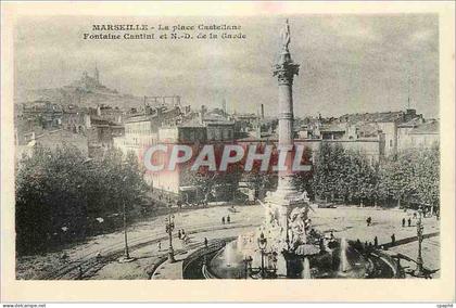 CPA Marseille La place Castellane Fontaine Cantini et ND de la Garde