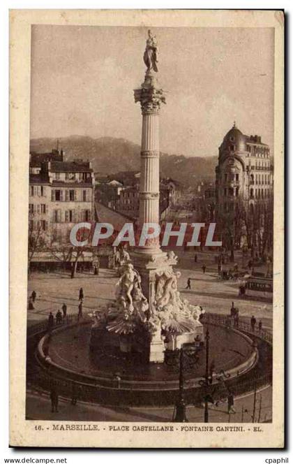 Marseiile - Place Castellane Fontaine cantini - CPA