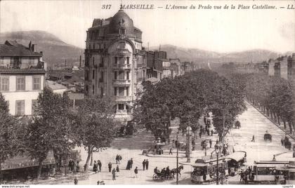 Marseille - L Avenue du Prado - Place Castellane - CPA