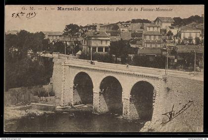 CPA Marseille, La Corniche, Pont de la Fausse-Monnaie