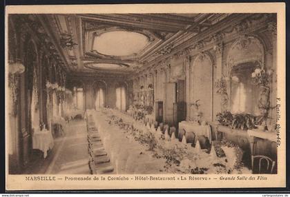 CPA Marseille, Promenade de la Corniche, Hôtel-Restaurant La Réserve, Grande Salle des Fêtes