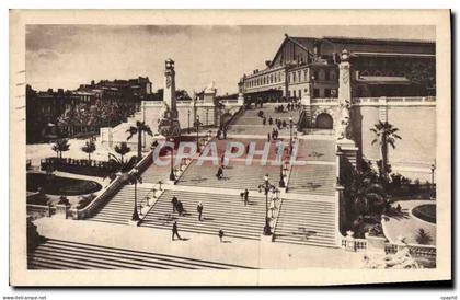 CPA Marseille Gare Et Escalier Monumental