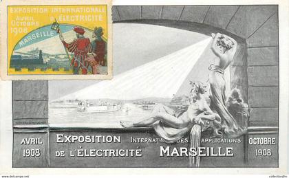 CPA FRANCE  13 "Marseille, Exposition de  l'Electricité, 1908" / VIGNETTE