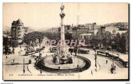 CPA Marseille Fontaine Cantin et avenue du Prado