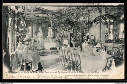 CPA Marseille, Restaurant de la Réserve, la Salle à Manger, Route de la Corniche