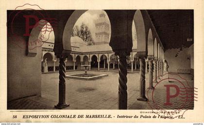 FRANCIA. FRANCE. 13 MARSEILLE, EXPOSITION COLONIALE, INTERIEUR DU PALAIS DE L'ALGERIE