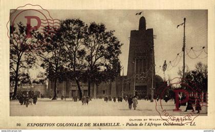 FRANCIA. FRANCE. 13 MARSEILLE, EXPOSITION COLONIALE, PALAIS DE L'AFRIQUE OCCIDENTALE