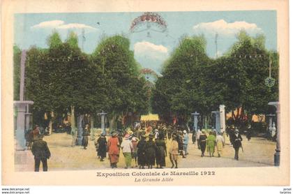 POSTAL    MARSEILLE  -FRANCE  -EXPOSITION COLONIALE DE MARSEILLE 1922 -LA GRANDE ALLÉE