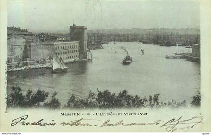 CPA Marseille l'Entree du Vieux Port (carte 1900)