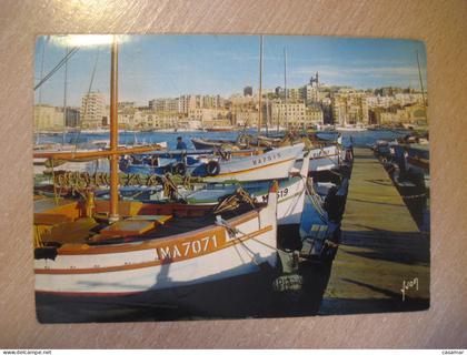 MARSEILLE Le Vieux Port Basilique Notre-Dame-de-la-Garde Bouches-du-Rhone Provence Alpes Cote d'Azur FRANCE postcard