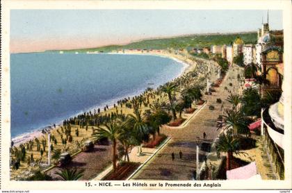CPA Nice Les Hotels Sur la Promenade des Anglais