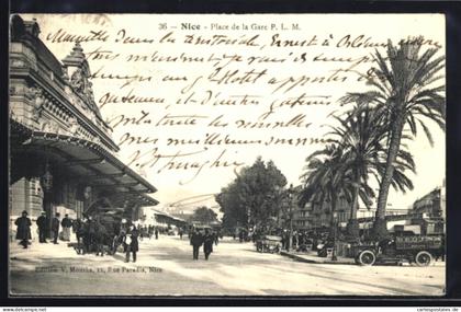CPA Nice, Place de la Gare