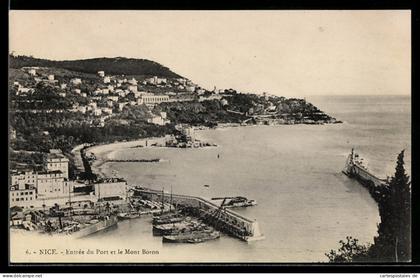 CPA Nice, Entrée du Port et le Mont Boron