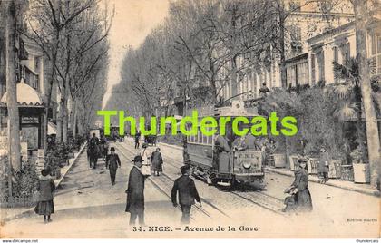 CPA 06 NICE AVENUE DE LA GARE TRAM TRAMWAY