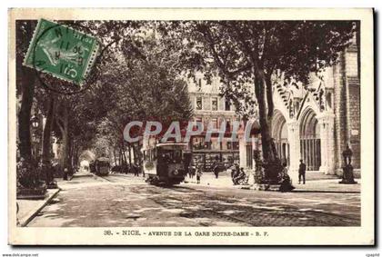 CPA Nice Avenue de la Gare Notre Dame Tramway