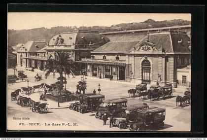 CPA Nice, La Gare P.-L.-M.