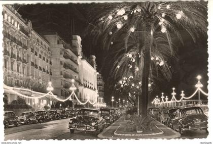 Nizza Nice ( Alpes Maritimes ) 1954 "Nizza la nuit 25+ Oldtimer voitures a La Promenade des Anglais " Carte Postale