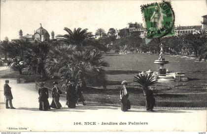 CPA Nice Jardins des Palmiers