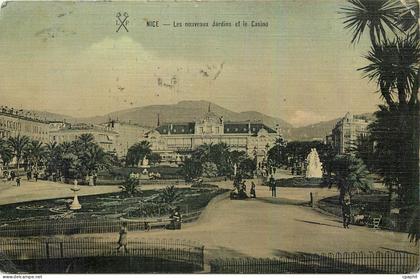 CPA Nice Les nouveaux Jardins et le Casino (carte toilee)