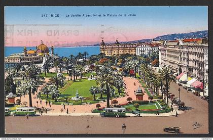 Nice 1935 Postcard Grand Prix Automobile Cancelling to 19th Artillery Gavinana Division Military Postal History