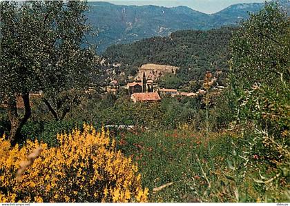 Carte Postale - 06 - Sclos de Contes - Vue générale, au fond Chateauneuf de Contes et le Col - CPM - Carte Neuve - Voir