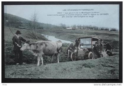 07 - Les Cévennes pittoresques - automobile dépannée par une vache