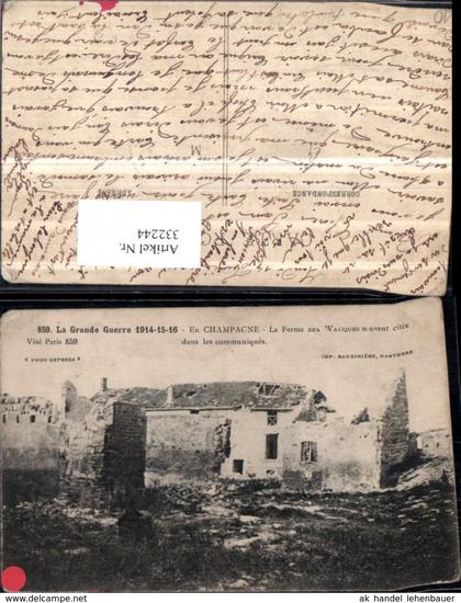 332244,Champagne-Ardenne Aube Champagne Grande Guerre Zerstörte Häuser